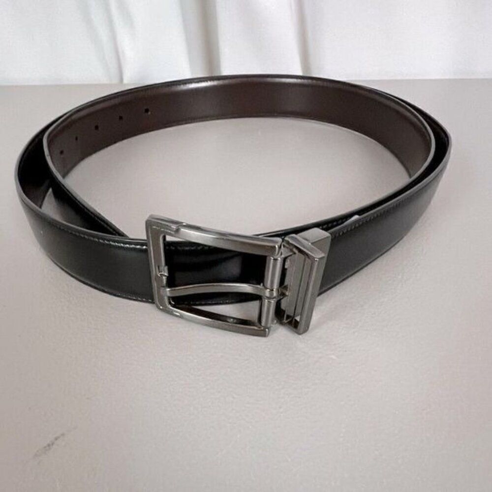 PERRY ELLIS MENS LEATHER BELT BLACK SIZE 50 - Picture 7 of 7
